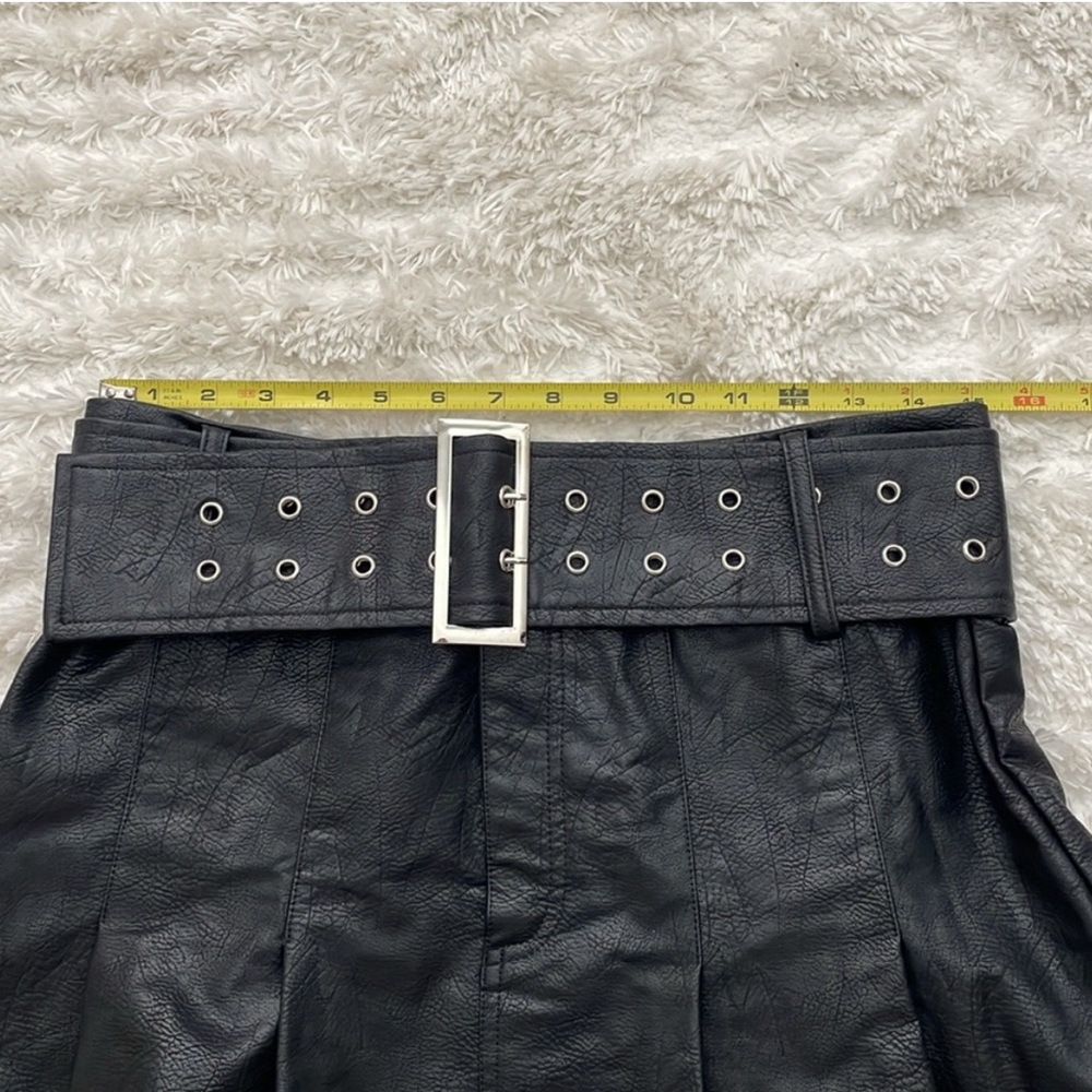 Princess Polly Leather Pleated Skirt with Grommet Belt - Picture 4 of 4